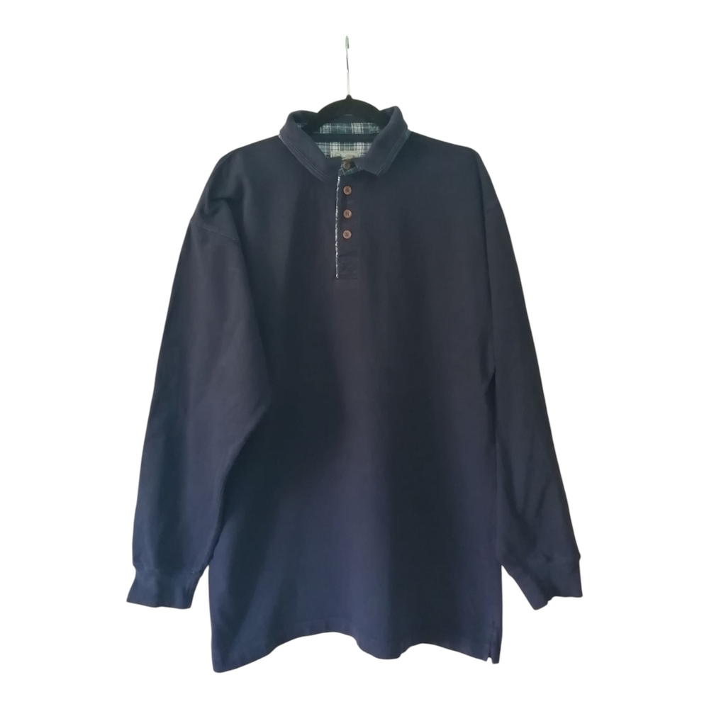 Classic Navy Long Sleeve Polo Shirt 100% cotton